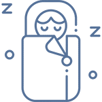 sleeping-bag icon in blue